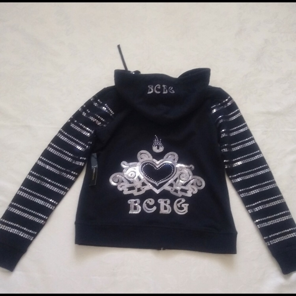 BCBGMaxAzria Sequins Hooded Jacket
